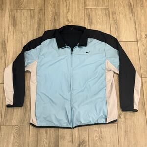 Men's Vintage 2000s Nike full-zip track Jacket in a Light Blue Color, Large Size